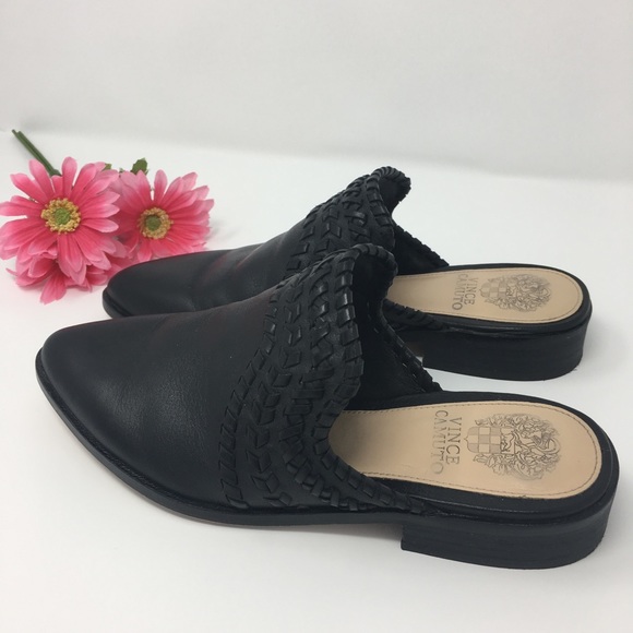 Vince Camuto Shoes - Vince Camuto Black Leather Mules Size 6.5 or 7